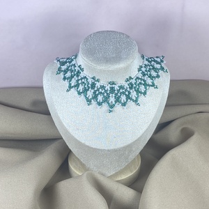 KÉSZLETEN- Gyöngynyaklánc, Ékszer, Nyaklánc, Gyöngyös nyaklánc, Gyöngyfűzés, gyöngyhímzés, MESKA