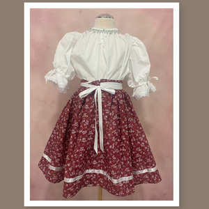 Népi jellegű gyermek szoknya- kötős derékkal - ruha & divat - gyerekruha - szoknya - Meska.hu