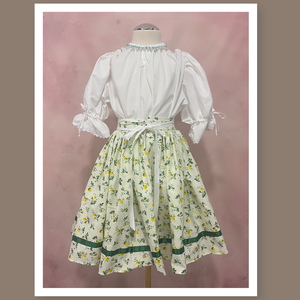 Népi jellegű gyermek szoknya- kötős derékkal - ruha & divat - babaruha & gyerekruha - szoknya - Meska.hu