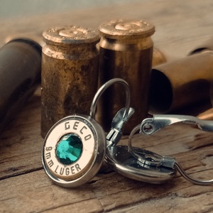 9mm Francia Kapcsos Fülbevaló - Smaragdzöld - ékszer - fülbevaló - fülékszer - Meska.hu