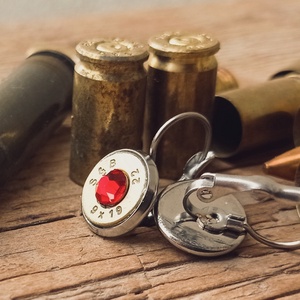 9mm Francia Kapcsos Fülbevaló - Vörös - ékszer - fülbevaló - fülékszer - Meska.hu
