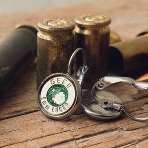 9mm Francia Kapcsos Fülbevaló - Fűzöld - ékszer - fülbevaló - fülékszer - Meska.hu