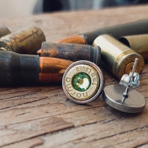 9mm Bedugós Fülbevaló - Fűzöld, Ékszer, Fülbevaló, Pötty fülbevaló, Ötvös, Fémmegmunkálás, MESKA
