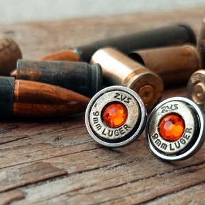 9mm Bedugós Fülbevaló - Parázsvörös, Ékszer, Fülbevaló, Pötty fülbevaló, Ötvös, Fémmegmunkálás, MESKA
