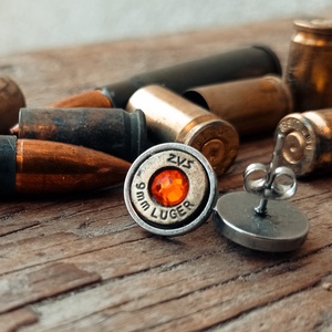 9mm Bedugós Fülbevaló - Parázsvörös - ékszer - fülbevaló - pötty fülbevaló - Meska.hu