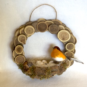 Tavaszi fakoszorú � madárfészkes dekoráció, Otthon & Életmód, Dekoráció, Ajtó- és ablak dekoráció, Ajtódísz & Kopogtató, , MESKA