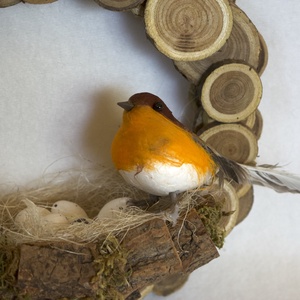 Tavaszi fakoszorú � madárfészkes dekoráció - otthon & életmód - dekoráció - ajtó- és ablak dekoráció - ajtódísz & kopogtató - Meska.hu