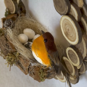 Tavaszi fakoszorú � madárfészkes dekoráció - otthon & életmód - dekoráció - ajtó- és ablak dekoráció - ajtódísz & kopogtató - Meska.hu