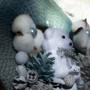 Zöld-menta jegesmedvés ajtódísz - karácsony - karácsonyi lakásdekoráció - karácsonyi ajtódíszek - Meska.hu