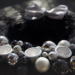 Fekete elegáns, letisztult adventi koszorú - Meska.hu