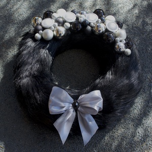 Fekete elegáns, letisztult adventi koszorú - karácsony - adventi díszek - adventi koszorú - Meska.hu