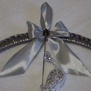 Ezüst-fekete páva fali - ajtódísz - karácsony - karácsonyi lakásdekoráció - karácsonyi ajtódíszek - Meska.hu