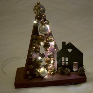 Meghitt, bordó tónusú téli hangulat  újraálmodva újrahasznosított fából, Karácsony, Karácsonyi lakásdekoráció, Ünnepi asztaldekoráció, Mindenmás, MESKA