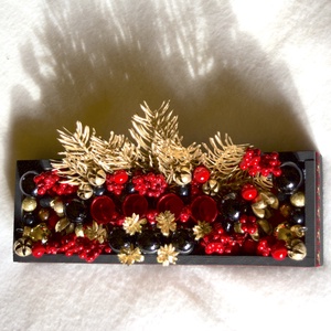 Fekete-piros-arany adventi dísz - karácsony - adventi díszek - adventi asztaldísz - Meska.hu