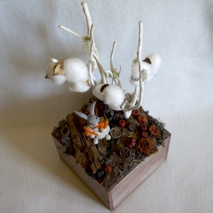 Dobozos nyuszis húsvéti asztaldísz - ünnepi díszek, dekorációk - húsvéti díszek és dekorációk - húsvéti asztaldíszek - Meska.hu