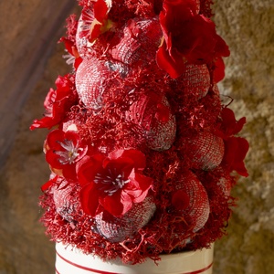 Piros tavaszi tojásfa  - ünnepi díszek, dekorációk - húsvéti díszek és dekorációk - húsvéti asztaldíszek - Meska.hu