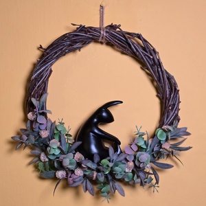 Nyújtó nyúl - tavaszi ablak-, ajtódísz - Meska.hu