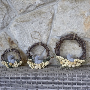 Nyuszi trió - ablak-, ajtódísz három méretben - Meska.hu