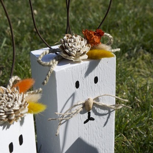 Fa nyuszi dekoráció, kültérre is - ünnepi díszek, dekorációk - húsvéti díszek és dekorációk - húsvéti asztaldíszek - Meska.hu