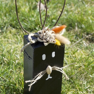 Fa nyuszi dekoráció, kültérre is - ünnepi díszek, dekorációk - húsvéti díszek és dekorációk - húsvéti asztaldíszek - Meska.hu