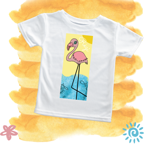 Rézi, a flamingó gyerek póló, Ruha & Divat, Babaruha & Gyerekruha, Póló, Fotó, grafika, rajz, illusztráció, Mindenmás, Meska