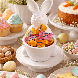 Húsvéti kínáló nyuszifigura - ünnepi díszek, dekorációk - húsvéti díszek és dekorációk - húsvéti asztaldíszek - Meska.hu