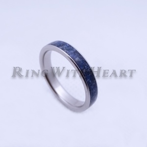 Titán vagy nemesacél gyűrű lápisz lazulival, vékony lápisz gyűrű, jegygyűrű, eljegyzési gyűrű, lazurit gyűrű, Esküvő, Ékszer, Karikagyűrű, Ékszerkészítés, MESKA