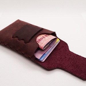 Valódi marhabőr irattartó, kártyatartó, bankkártyatartó, modern, minimalista dizájn, ballagási ajándék, kézműves termék - Meska.hu