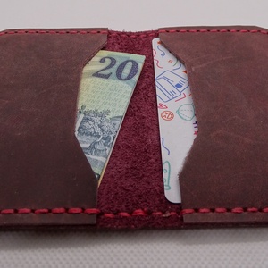 Kézzel varrt valódi marhabőr irattartó, kártyatartó, bankkártyatartó, modern, minimalista dizájn, ballagási ajándék - Meska.hu