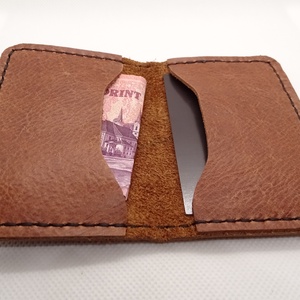 Kézzel varrt valódi marhabőr irattartó, kártyatartó, bankkártyatartó, modern, minimalista dizájn - táska & tok - pénztárca & más tok - kártyatartó & irattartó - Meska.hu