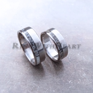 Titán vagy nemesacél gyűrűpár aganccsal, agancs gyűrű, jegygyűrű, eljegyzési gyűrű, évfordulós ajándék - Meska.hu