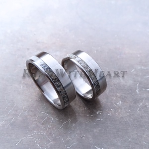Titán vagy nemesacél gyűrűpár aganccsal, agancs gyűrű, jegygyűrű, eljegyzési gyűrű, évfordulós ajándék - esküvő - ékszer - karikagyűrű - Meska.hu