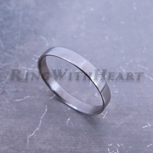 Vékony titán gyűrű, extra könnyű gyűrű, fényes, minimalista jegygyűrű, nikkelmentes, eljegyzési gyűrű, flat - esküvő - ékszer - karikagyűrű - Meska.hu