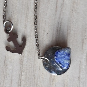 Nemesacél könyvjelző, horgony és lapis lazuli, Könyv & Zene, Könyvjelző, Ékszerkészítés, MESKA