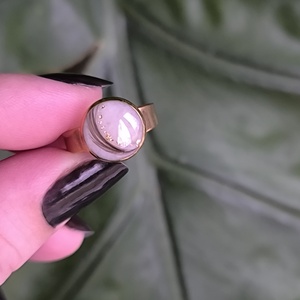 Nemesacél gyűrű anyatejjel, Ékszer, Gyűrű, Statement gyűrű, Ékszerkészítés, MESKA