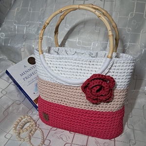 Horgolt táska virággal, Táska & Tok, Kézitáska & válltáska, Kézitáska, , MESKA