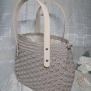 Horgolt bézs kistáska - táska & tok - kézitáska & válltáska - kézitáska - Meska.hu