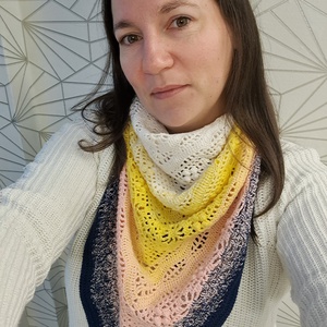 Horgolt hajnal kendő - ruha & divat - sál, sapka, kendő - kendő - Meska.hu