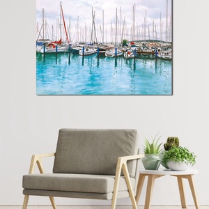 Olaj festmény - Balatoni kikötő - művészet - festmény - olajfestmény - Meska.hu