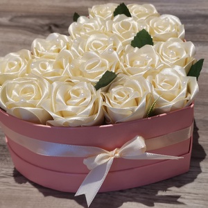 Szatén rózsa box - esküvő - emlék & ajándék - köszönőajándék - Meska.hu
