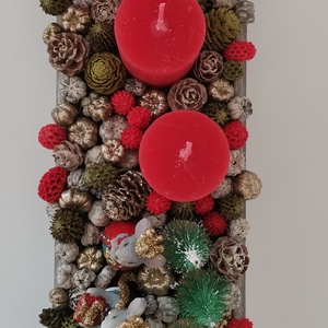 Egér királyi pár karácsonyi asztaldísz  - karácsony - adventi díszek - adventi asztaldísz - Meska.hu