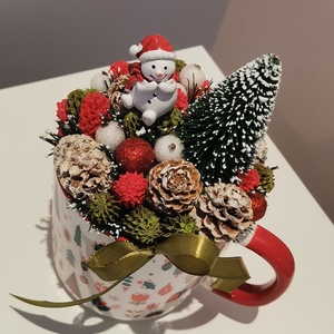 Hóemberkés téli bögre - karácsony - adventi díszek - adventi asztaldísz - Meska.hu
