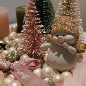 Rózsaszín adventi koszorú  - Meska.hu