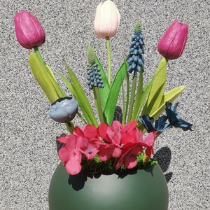 Tulipános asztaldísz , Otthon & Életmód, Dekoráció, Asztal és polc dekoráció, Asztaldísz, , MESKA