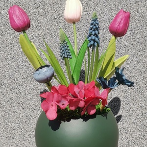Tulipános asztaldísz  - otthon & életmód - dekoráció - asztal és polc dekoráció - asztaldísz - Meska.hu