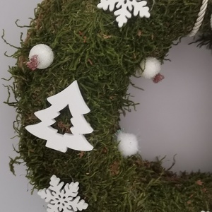 Fehér ajtódísz  - karácsony - adventi díszek - adventi ajtódísz - Meska.hu