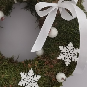 Fehér ajtódísz  - karácsony - adventi díszek - adventi ajtódísz - Meska.hu