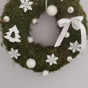 Fehér ajtódísz  - karácsony - adventi díszek - adventi ajtódísz - Meska.hu