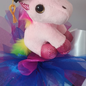 Rózsaszín unicornis ballagási csokor - Meska.hu