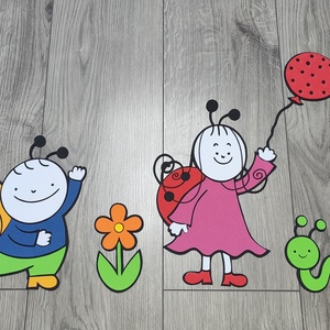 Dekorgumi kerti barátok � Puha, kézzel készült babaszoba dekoráció � - baba - mama - babaszoba dekoráció - gyerekszoba falmatrica - Meska.hu
